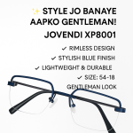 Jovendi Eyewear XP8001 Men’s Rimless Blue Frame | Stylish Gentleman Fashion Spectacles